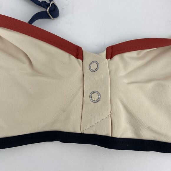 Tavik Marlowe Womens Tapioca Tan New colorblock swim bikini crop top Large - Picture 13 of 13
